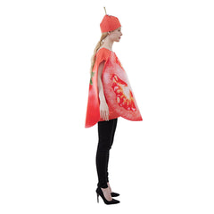 Fruit Slices Vegetable Tomatoes Cosplay One Piece Cloak Outfit Halloween Carnival Suit For Adult