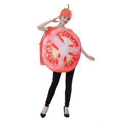 Fruit Slices Vegetable Tomatoes Cosplay One Piece Cloak Outfit Halloween Carnival Suit For Adult