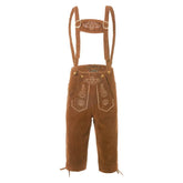 German Bavarian Munich Beer Festival Men Vintage Retro Brown Suspender Pants Overalls Cosplay Costume Outfits Halloween Carnival Suit