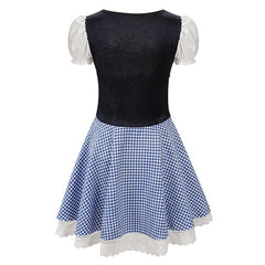 German Bavarian Munich Beer Festival Retro Vintage Classic Women Blue Dress Cosplay Costume Outfits Halloween Carnival Suit