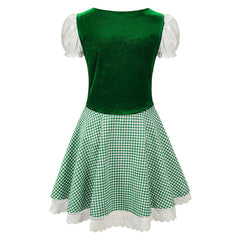 German Bavarian Munich Beer Festival Retro Vintage Classic Women Green Dress Cosplay Costume Outfits Halloween Carnival Suit