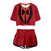 Hazbin Hotel Alastor Adult T-shirt and Shorts Set Cosplay Costume Outfits Halloween Carnival Suit