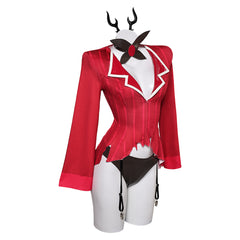 Hazbin Hotel Alastor Lingerie for Women Red Sexy 4 Piece Set Cosplay Costume Outfits Halloween Carnival Suit