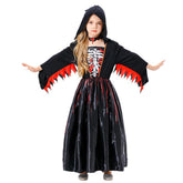 Horror Witch Skeleton Dress Cosplay Costume For Little Girls Outfits Halloween Carnival Suit