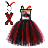 IT Pennywise Kids Girls Red Tutu Dress Cosplay Costume Outfits Halloween Carnival Suit