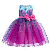 Iwájú Tola Martins Kids Girls Purple Mesh Dress Cosplay Costume Outfits Halloween Carnival Suit