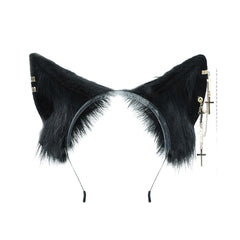 JK Lolita Simulated Animal Ear Black Headwear Hairband Halloween Costume Accessories Props