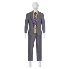 Joker Arthur Fleck Kids Boys Grey Uniform Cosplay Costume Outfits Halloween Carnival Suit