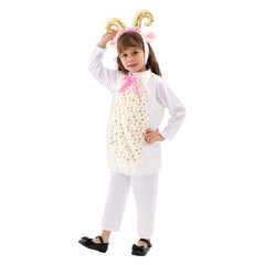 Kids Children Cute Sheep Cosplay Cloak With Headgear Costume Outfits Halloween Carnival Suit