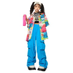 Kids Children Hip-hop 2024 Short Sleeved Shirt Pants Set Cosplay Costume Outfits Halloween Carnival Suit 