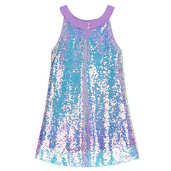 Kids Girls Purple Sequin Tutu Evening Dress Cosplay Outfits Halloween Party Suit