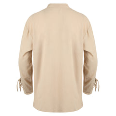 Medieval Cotton and Linen Long Sleeved Shirt For Men 2024 Cosplay Costume Outfits Halloween Carnival Suit