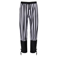 Medieval Vintage Stripe Strap Pirate Men Women Ankle Banded Pants Cosplay Costume Outfits Halloween Carnival Suit