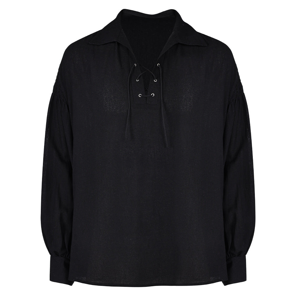 Men's Medieval Retro Solid Cotton Shirt Cosplay Outfits Halloween Party Carnival Suit