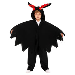 Mothman Cosplay Kids Children Hooded Costume Cloak Halloween Carnival Accessories