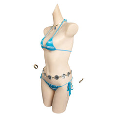 One Piece Nami Blue Top Bottoms 5 Piece Bikinis Set Swimsuit Cosplay Costume Outfits Halloween Carnival Suit