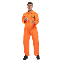 Orange Prison Uniform For Male Cosplay Outfits Halloween Carnival Suit