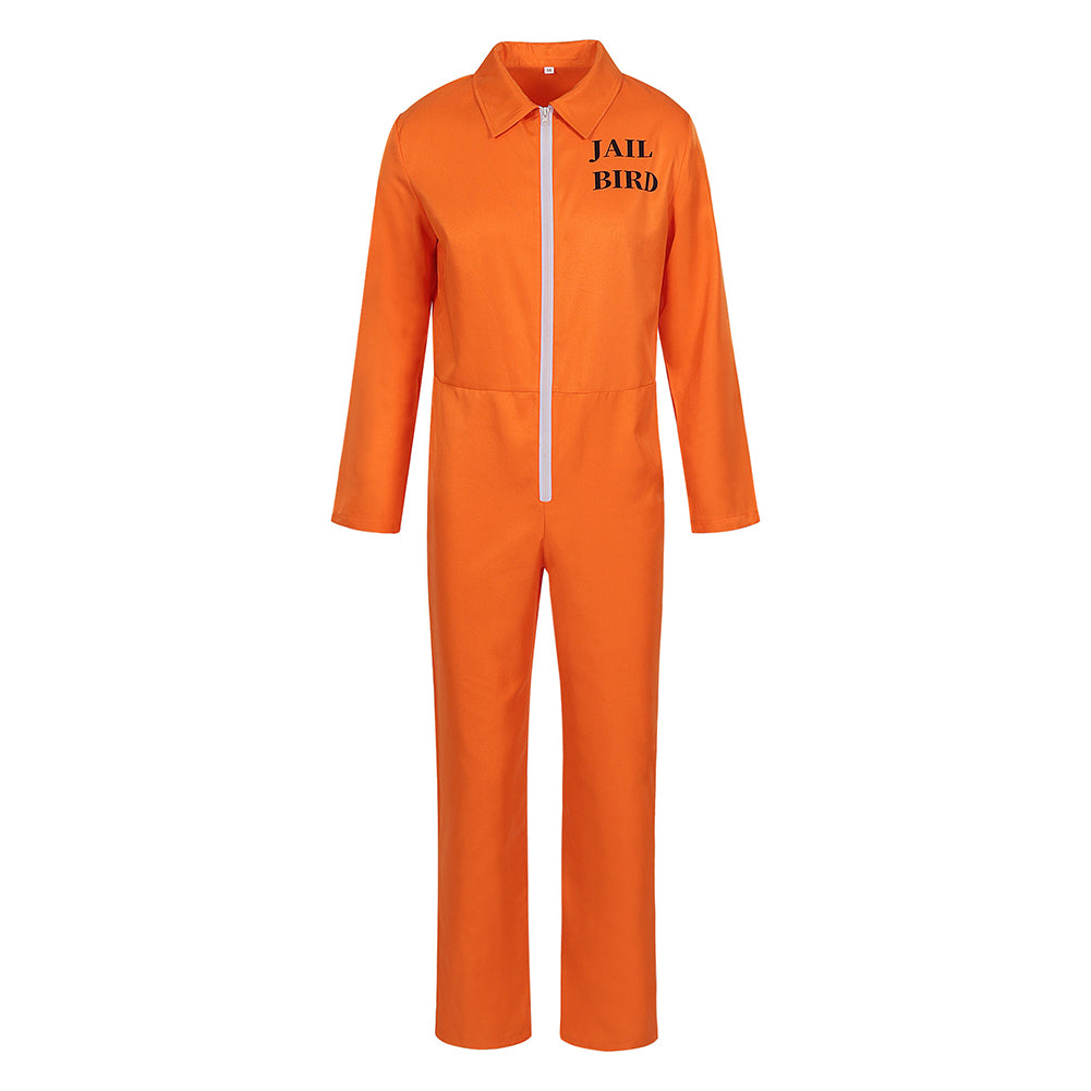 Orange Prisoner Clothes Uniform Men Cosplay Costume Outfits Halloween Carnival Suit  