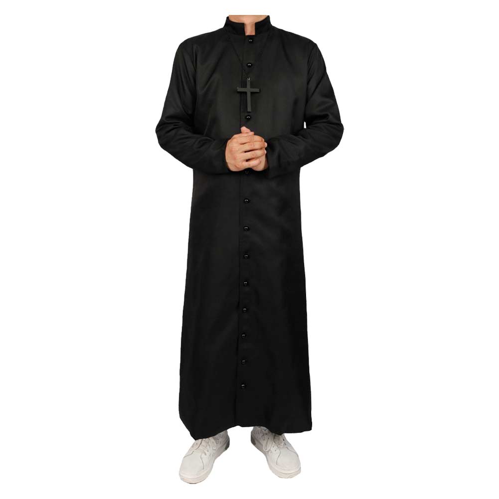 Pastor Priest Medieval Robe Cross Set Cosplay Outfits Halloween Carnival Suit