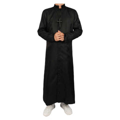 Pastor Priest Medieval Robe Cross Set Cosplay Outfits Halloween Carnival Suit