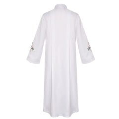 Pastor Uniform With Jacquard Blue Crucifixion God Father Cosplay Costume Outfits Halloween Carnival Suit