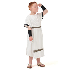 Renaissance Retro Greek Roman Kids Boys Warriors Cosplay Robe Costume Outfits Halloween Carnival Suit