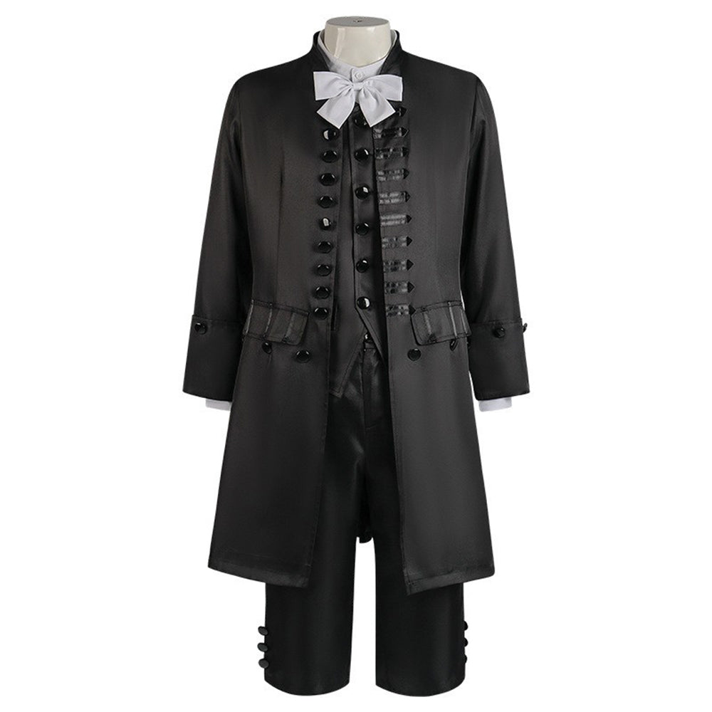 Retro 18th Renaissance Baroque Gentleman's Black Suit Cosplay Outfits Halloween Party Suit