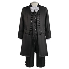 Retro 18th Renaissance Baroque Gentleman's Black Suit Cosplay Outfits Halloween Party Suit