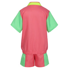 Retro 70s 80s Hip Hop 2 Piece Short Sleeve Set Pink Sportswear Cosplay Outfits Halloween Party Suit