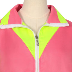 Retro 70s 80s Hip Hop 2 Piece Short Sleeve Set Pink Sportswear Cosplay Outfits Halloween Party Suit