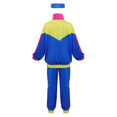 Retro 80s Hip Hop Kids Children 3 Piecs Blue Tracksuit Cosplay Outfits Halloween Party Suit