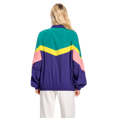 Retro 80S Hip Hop Lightweight Blue and Green Colorblocked Bomber Casual Jacket Coat For Adult Women Men Cosplay Costume Outfits Halloween Carnival Suit