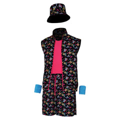 Retro Disco Ages 6 Piece Set Adult Men 80s Printed Black Workout Clothing Cosplay Costume Outfits Halloween Carnival Suit