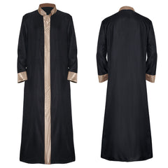 Retro Medieval Black Gilded Robe Cosplay Costume Outfits Halloween Carnival Suit