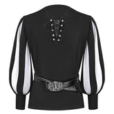 Retro Medieval Knight Colorblocked Tie-Down Adult Men Shirt Cosplay Outfits Halloween Party Suit