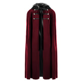 Retro Medieval Men Burgundy Steampunk Cloak Cape Cosplay Outfits Halloween Party Suit