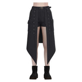 Retro Medieval Rock Dark Style Women Punk Gothic Skirt Shorts Set Cosplay Outfits Halloween Party Suit
