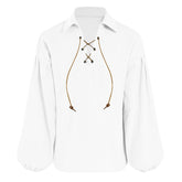 Retro Vintage Viking Ages Kids Children Strap White Cotton Shirt Cosplay Costume Outfits Halloween Carnival Suit