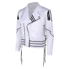 Rock Band Queen Freddie Mercury White Leather Jacket Cosplay Costume Outfits Halloween Carnival Suit