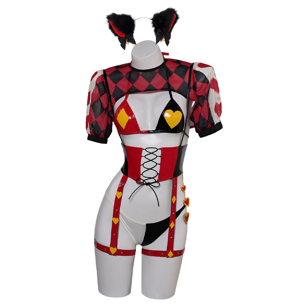 Sexy Red Plaid Lingerie For Women Cosplay Outfits Halloween Party Suit