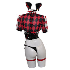Sexy Red Plaid Lingerie For Women Cosplay Outfits Halloween Party Suit