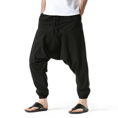 Summer 2024 Male Drawstring Loose Baggy Pants Cosplay Outfits Halloween Party Suit