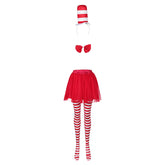 The Cat in the Hat Cat Sean Kids Girls Cosplay Dress Halloween Carnival Costume Original Design