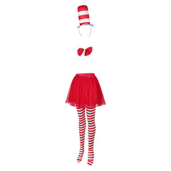 The Cat in the Hat Cat Sean Kids Girls Cosplay Dress Halloween Carnival Costume Original Design
