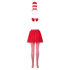 The Cat in the Hat Cat Sean Kids Girls Cosplay Dress Halloween Carnival Costume Original Design