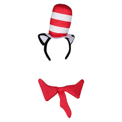 The Cat in the Hat Sean Cosplay Hair Band Bow Tie Hat Cap Set Halloween Carnival Costume Accessories Props