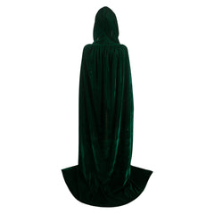 Thickened Gold Velvet Dark Green Cosplay Hooded Cloak Halloween Costume Accessories Props