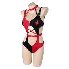 Ugly Girl Harley Quinn One-piece Swimsuit Lingerie for Women Cosplay Costume Outfits Halloween Carnival Suit
