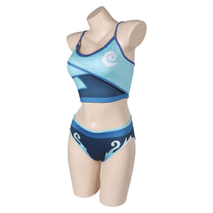 Valorant Jett Blue Printed 2 Piece Bikinis Set Swimsuit Halloween Cosplay Costume Original Design