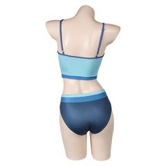 Valorant Jett Blue Printed 2 Piece Bikinis Set Swimsuit Halloween Cosplay Costume Original Design